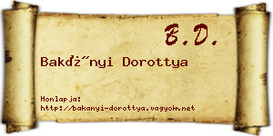 Bakányi Dorottya névjegykártya